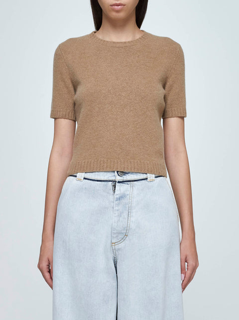 Wool half-sleeved sweater