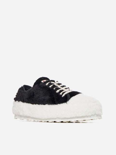 Faux fur sneakers