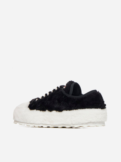 Faux fur sneakers