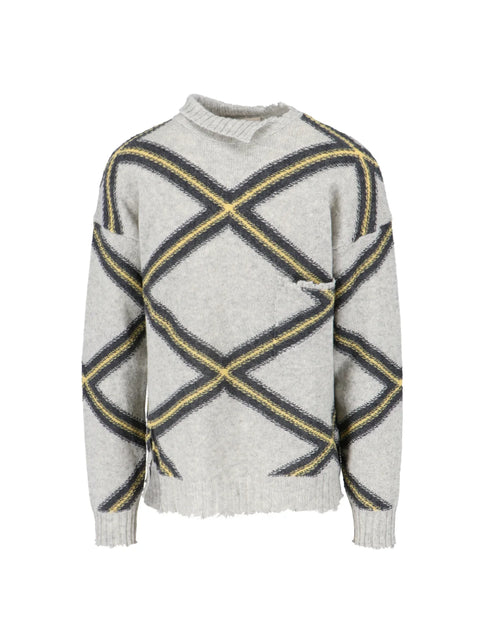 Diamond Pattern Knitted Sweater