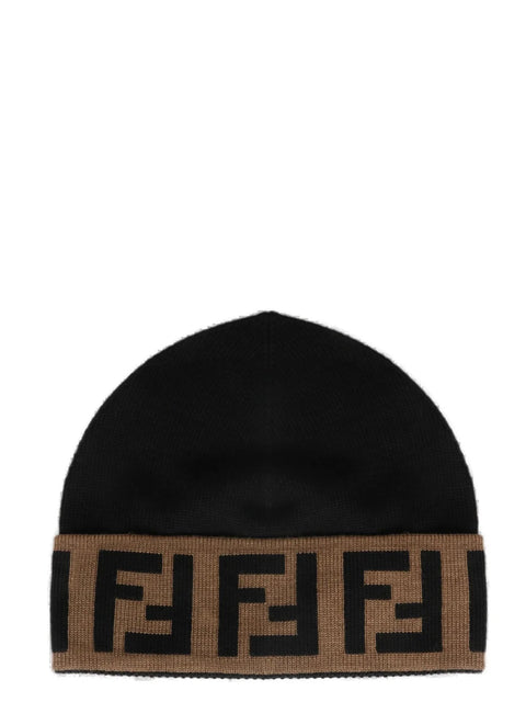 Monogram Detailed Turn-Up Brim Beanie