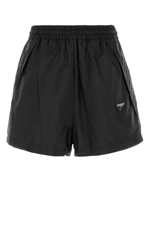 High-Waist Logo-Plaque Track Shorts