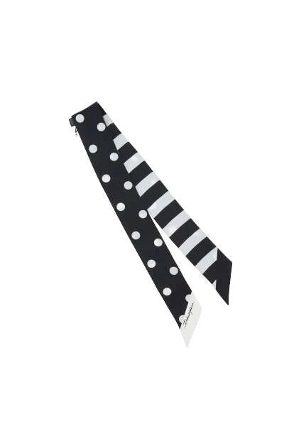 Striped Polka-Dot Printed Twill Headscarf