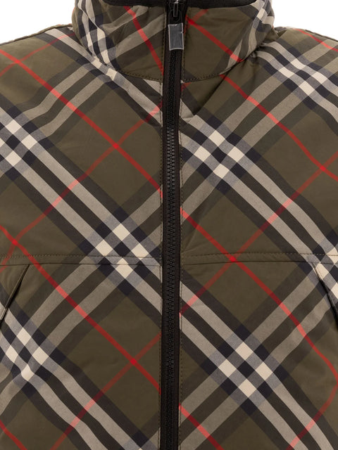 Checked Zip-Up Padded Gilet