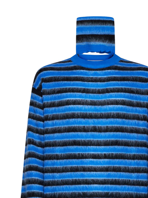 Striped Roll-Neck Knitted Jumper