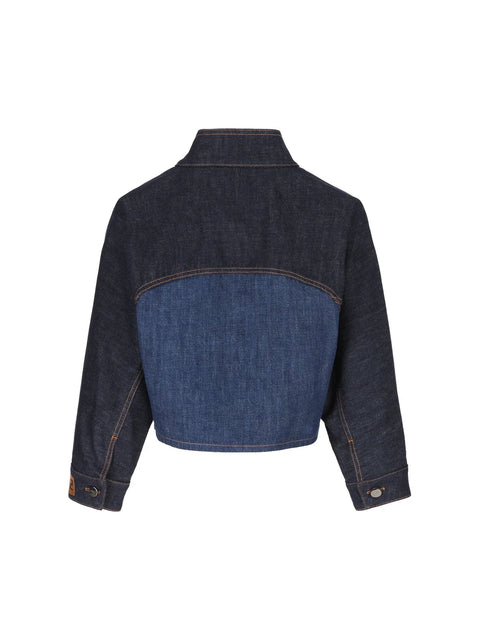 Panelled Cropped Denim Jacket