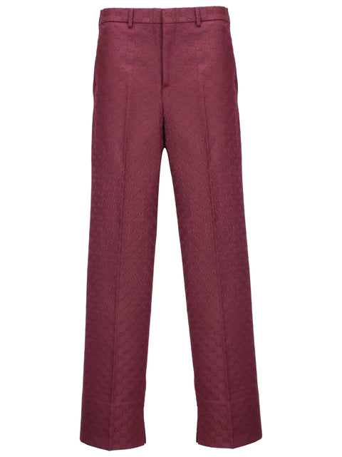 Monogrammed Straight-Leg Trousers