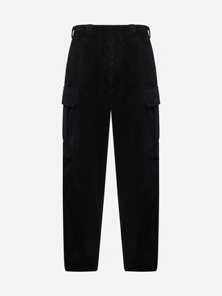 Black Corduroy Cargo Trousers